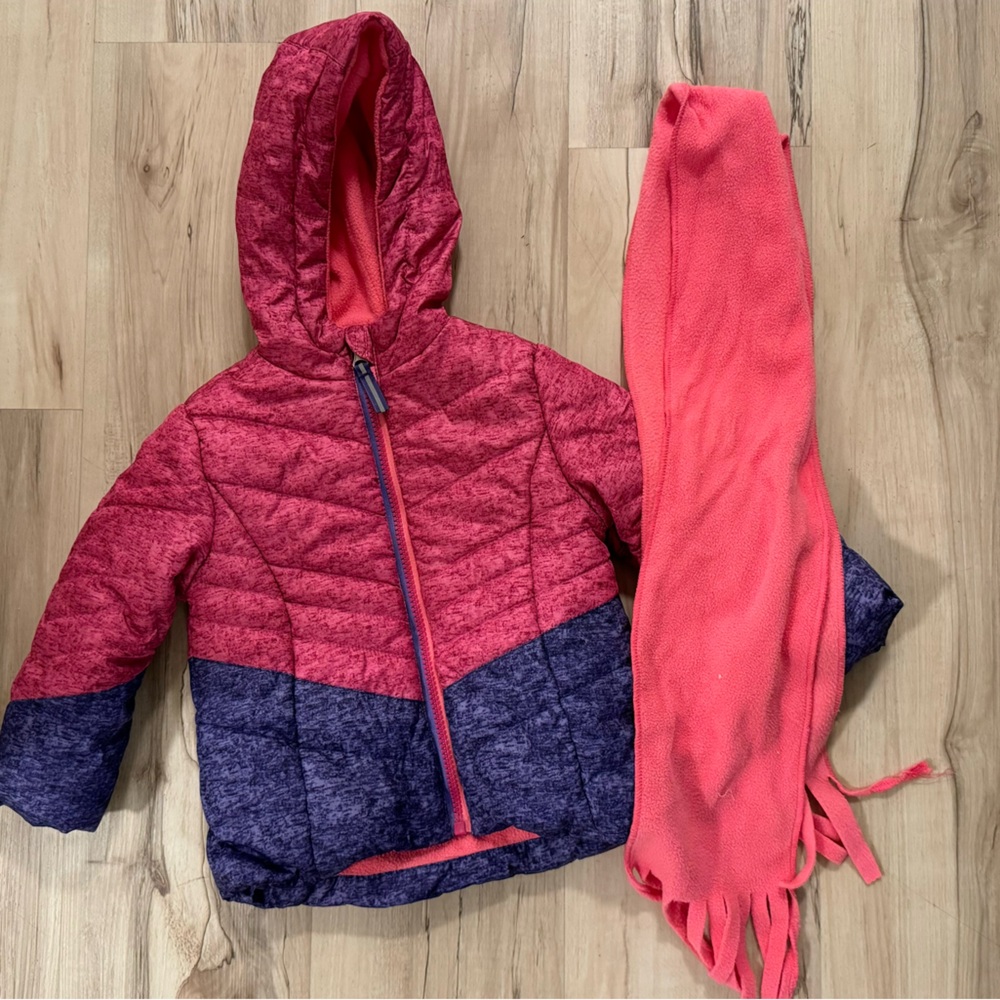 Little girls jacket and scarf
